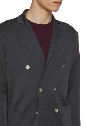  - J∞QUALITY  - Double Breasted Cashmere Silk Knit Blazer