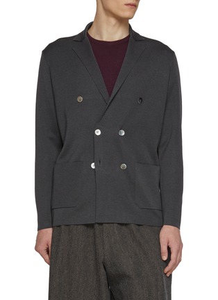 首图 - 点击放大 - J∞QUALITY  - Double Breasted Cashmere Silk Knit Blazer