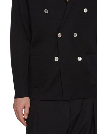  - J∞QUALITY  - Double Breasted Cashmere Silk Knit Blazer