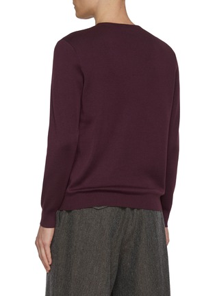 背面 - 点击放大 - J∞QUALITY  - Long Sleeve Crewneck Cashmere Silk Knit Top