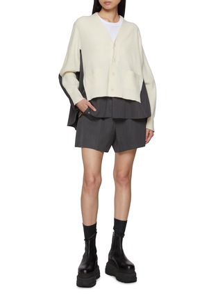 模特儿示范图 - 点击放大 - SACAI - 拼接针织开衫