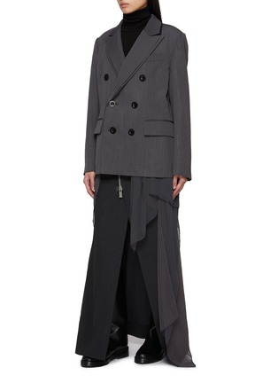 细节 - 点击放大 - SACAI - Deconstructed Self Scarf Double Breasted Blazer