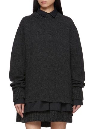 首图 - 点击放大 - SACAI - Layered Hybrid Wool Knit Dress
