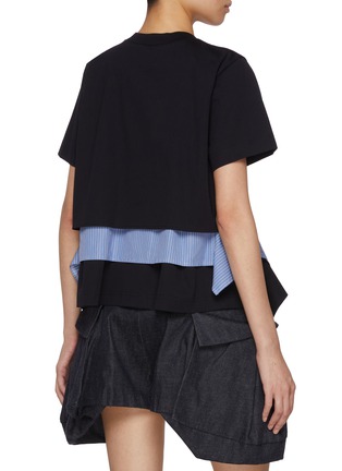 背面 - 点击放大 - SACAI - Hybrid Shirt Layered Cotton T-Shirt