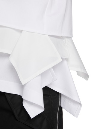  - SACAI - Hybird Poplin Cotton Jersey Tiered T-Shirt