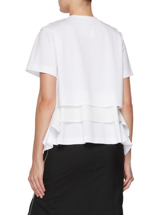 背面 - 点击放大 - SACAI - Hybird Poplin Cotton Jersey Tiered T-Shirt