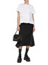 模特儿示范图 - 点击放大 - SACAI - Hybird Poplin Cotton Jersey Tiered T-Shirt