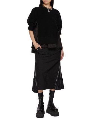 模特儿示范图 - 点击放大 - SACAI - 拼接针织上衣