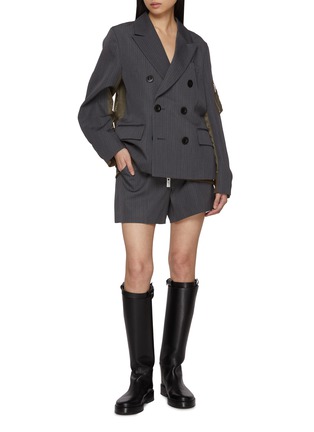 模特儿示范图 - 点击放大 - SACAI - 拼接西服外套