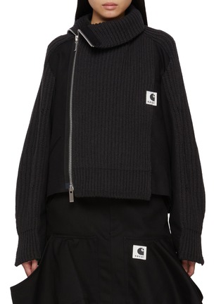 首图 - 点击放大 - SACAI - x Carhartt Asymmetrical Zip Knit Blouson Jacket