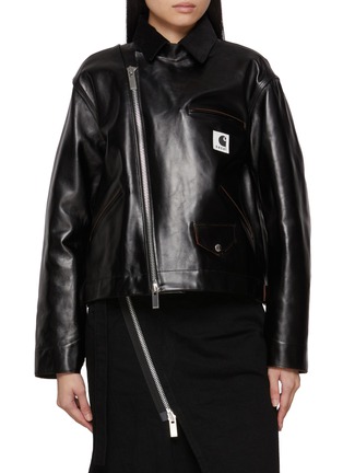 首图 - 点击放大 - SACAI - X CARHARTT WIP 斜拉链皮夹克