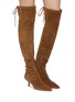 模特儿示范图 - 点击放大 - PEDDER RED - Sophia 60 Suede Thigh High Boots