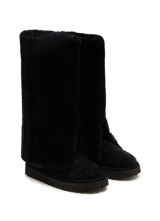 模特儿示范图 - 点击放大 - PEDDER RED - TALIA 绒面皮高筒靴