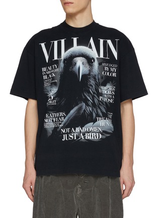 首图 - 点击放大 - DOUBLET - Crow Villain Magazine Cover Print Cotton T-Shirt