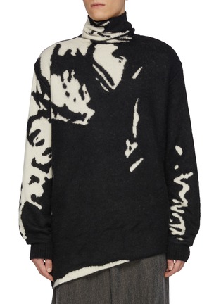 首图 - 点击放大 - DOUBLET - Inkblot Graffiti Jacquard Turtleneck Wool Blend Sweater