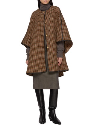 模特儿示范图 - 点击放大 - MACKINTOSH - Sanquhar Houndstooth Cape