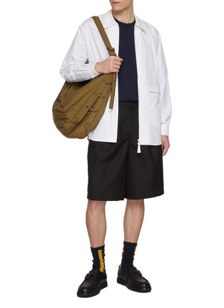 模特儿示范图 - 点击放大 - COMME DES GARÇONS HOMME - Zip Up Cotton Oxford Shirt