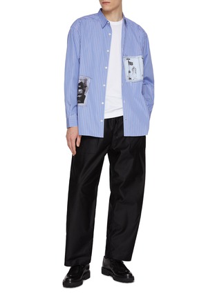 模特儿示范图 - 点击放大 - COMME DES GARÇONS HOMME - Striaight Leg Panelled Cotton Pants