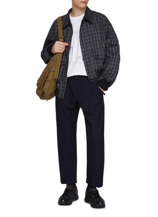 模特儿示范图 - 点击放大 - COMME DES GARÇONS HOMME - Checkered Zip Up Cotton Jacket