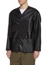 细节 - 点击放大 - COMME DES GARÇONS HOMME - Faux Leather Patchwork Button Up Jacket
