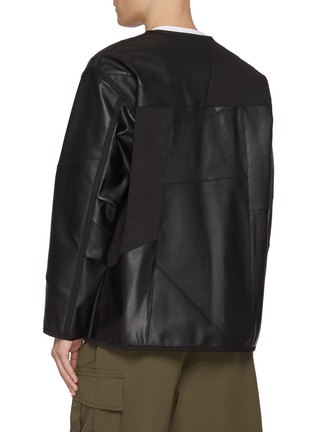 背面 - 点击放大 - COMME DES GARÇONS HOMME - Faux Leather Patchwork Button Up Jacket