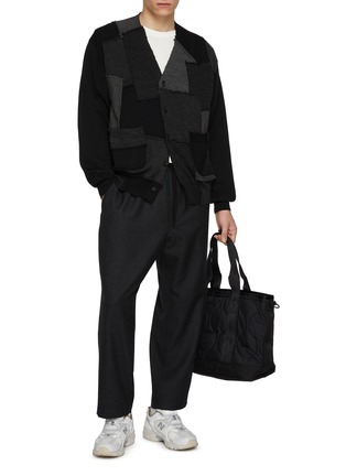 模特儿示范图 - 点击放大 - COMME DES GARÇONS HOMME - Patchwork Wool Cardigan