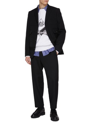 模特儿示范图 - 点击放大 - COMME DES GARÇONS HOMME - Dead Stop Printed Cotton Sweatshirt