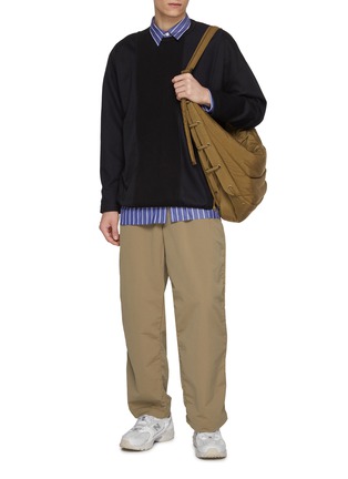模特儿示范图 - 点击放大 - COMME DES GARÇONS HOMME - Vertical Patchwork Cotton Sweatshirt