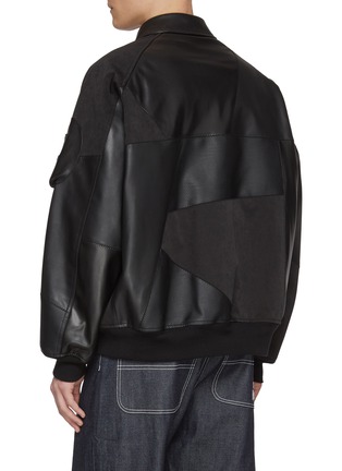 背面 - 点击放大 - COMME DES GARÇONS HOMME - Faux Leather Patchwork Zip Up Jacket