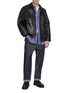 模特儿示范图 - 点击放大 - COMME DES GARÇONS HOMME - Faux Leather Patchwork Zip Up Jacket