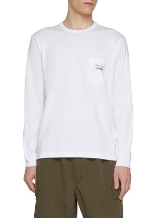 首图 - 点击放大 - COMME DES GARÇONS HOMME - Logo Patch Pocket Long Sleeve Cotton T-Shirt