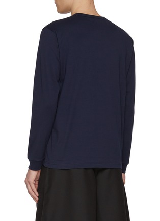 背面 - 点击放大 - COMME DES GARÇONS HOMME - Logo Patch Pocket Long Sleeve Cotton T-Shirt