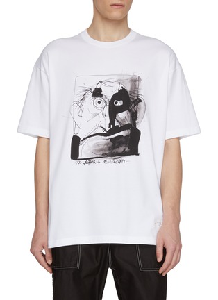 首图 - 点击放大 - COMME DES GARÇONS HOMME - Ralph Steadman Face Printed Cotton T-Shirt