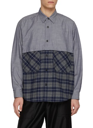 首图 - 点击放大 - COMME DES GARÇONS HOMME - Half Check Half Stripe Cotton Shirt