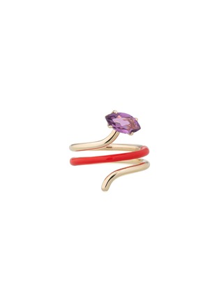 首图 - 点击放大 - BEA BONGIASCA - Long Vine 9K Gold Amethyst Enamel Ring — EU 54