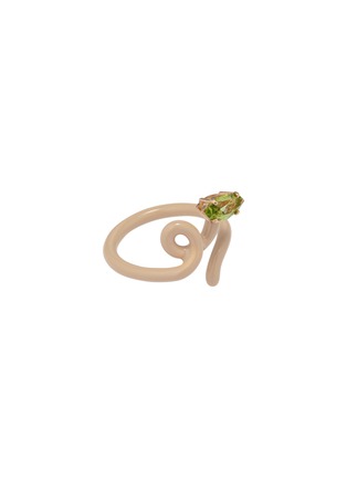 细节 - 点击放大 - BEA BONGIASCA - Baby Vine Tendril 9K Gold Silver Peridot Enamel Ring