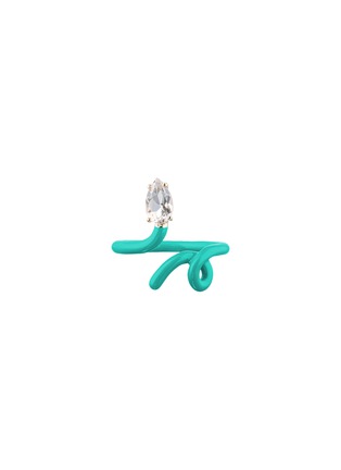 首图 - 点击放大 - BEA BONGIASCA - Baby Vine Tendril 9K Gold Silver Crystal Enamel Ring  — EU 50