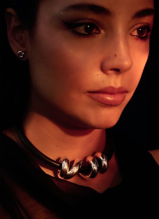细节 - 点击放大 - BEA BONGIASCA - Maxi Vine Silver Leather Cord Necklace