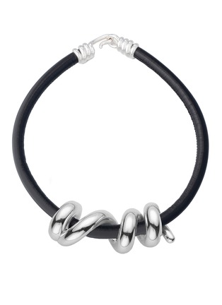 首图 - 点击放大 - BEA BONGIASCA - Maxi Vine Silver Leather Cord Necklace