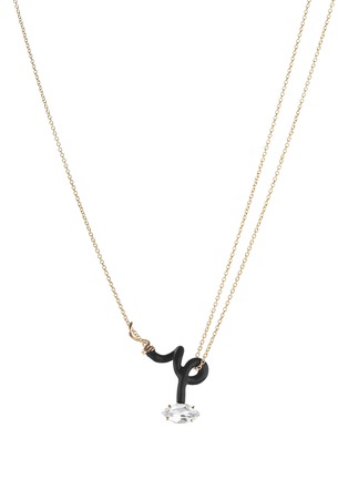 首图 - 点击放大 - BEA BONGIASCA - Vine Curl 9K Gold Crystal Enamel Necklace