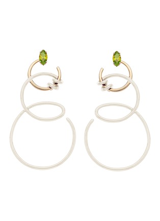 首图 - 点击放大 - BEA BONGIASCA - Double Curl Vine 9K Gold Garnet Enamel Earrings