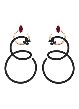 首图 - 点击放大 - BEA BONGIASCA - Double Curl Vine 9K Gold Garnet Enamel Earrings