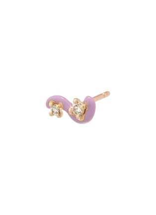 首图 - 点击放大 - BEA BONGIASCA - Mini Loop 9K Gold Diamond Enamel Single Earring