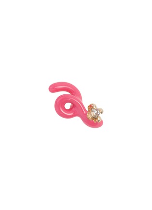 首图 - 点击放大 - BEA BONGIASCA - Mini Loop 9K Gold Diamond Enamel Single Earring