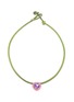 首图 - 点击放大 - BEA BONGIASCA - Pop 9K Gold Sterling Silver Enamel Heart Crystal Leather Cord Choker