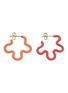首图 - 点击放大 - BEA BONGIASCA - Two Tone Asymmetrical Flower 9K Gold Sterling Silver Enamel Earrings