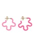 首图 - 点击放大 - BEA BONGIASCA - Two Tone Asymmetrical Flower 9K Gold Sterling Silver Enamel Earrings