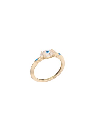 首图 - 点击放大 - BEA BONGIASCA - Big Eye 9K Gold Enamel Crystal Ring — EU 54