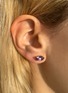 细节 - 点击放大 - BEA BONGIASCA - Big Eye 9K Gold Enamel Amethyst Single Earring