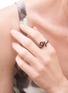 细节 - 点击放大 - BEA BONGIASCA - Baby Vine Heart 9K Gold Sterling Silver Enamel Crystal Ring — EU 54